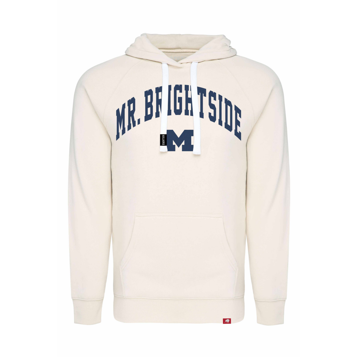 Michigan Wolverines Mr. Brightside Bone Olsen Hoodie In White - Front View