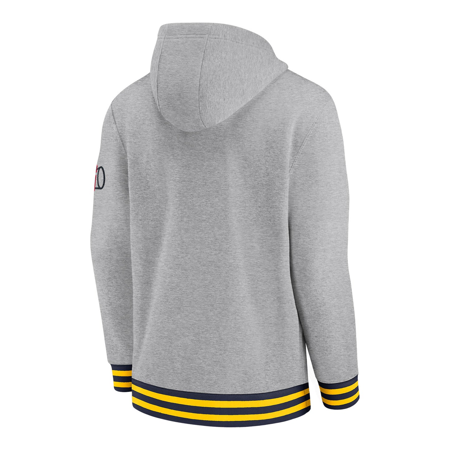 Michigan Wolverines Legacy Ribbed Pullover Hoodie In Grey - Back View