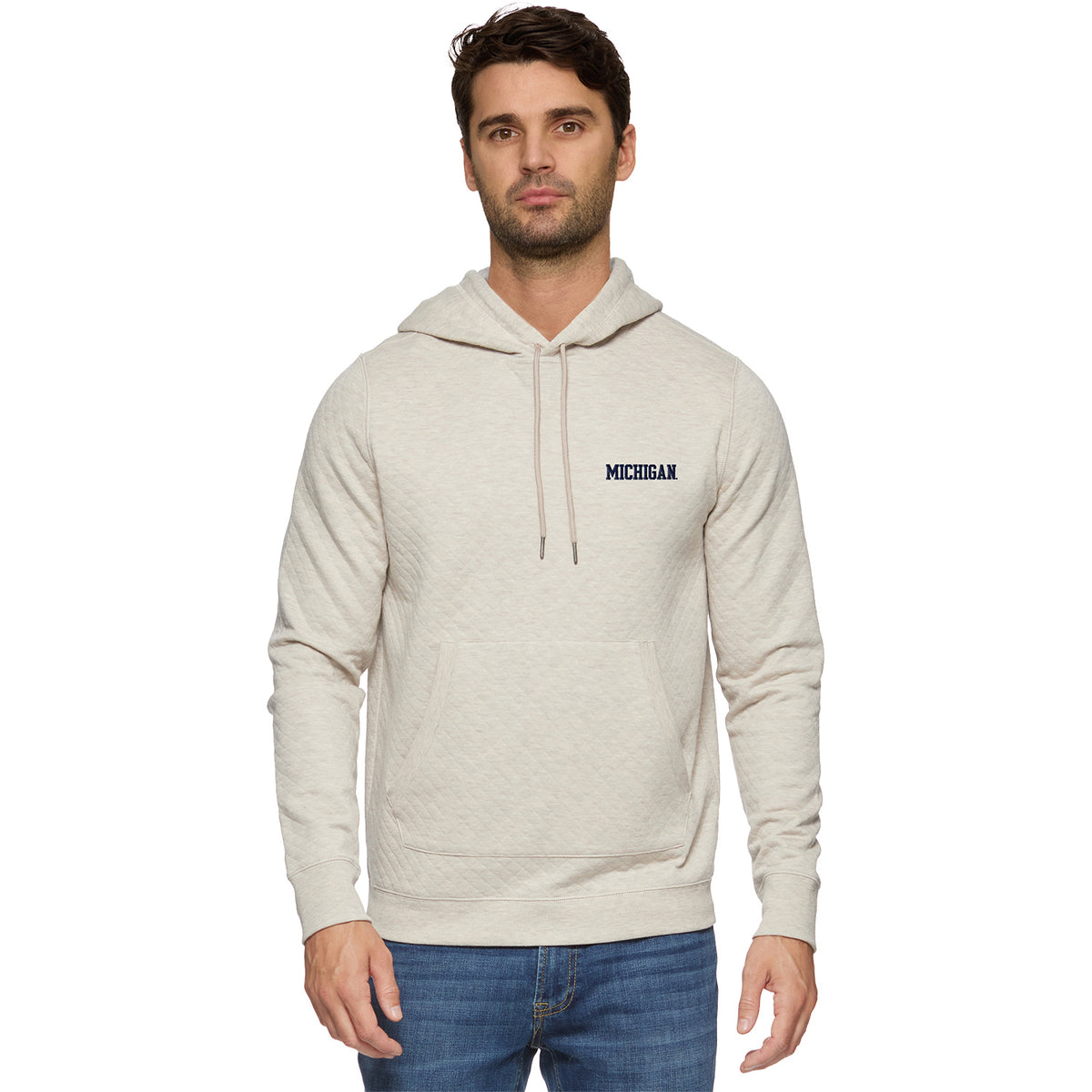 Michigan Wolverines Oat M Logo Quilted Hoodie