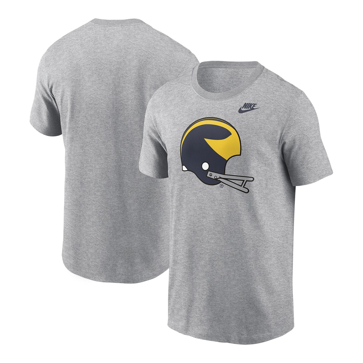 Michigan Wolverines Nike Gray Retro Helmet T-Shirt - Multi View