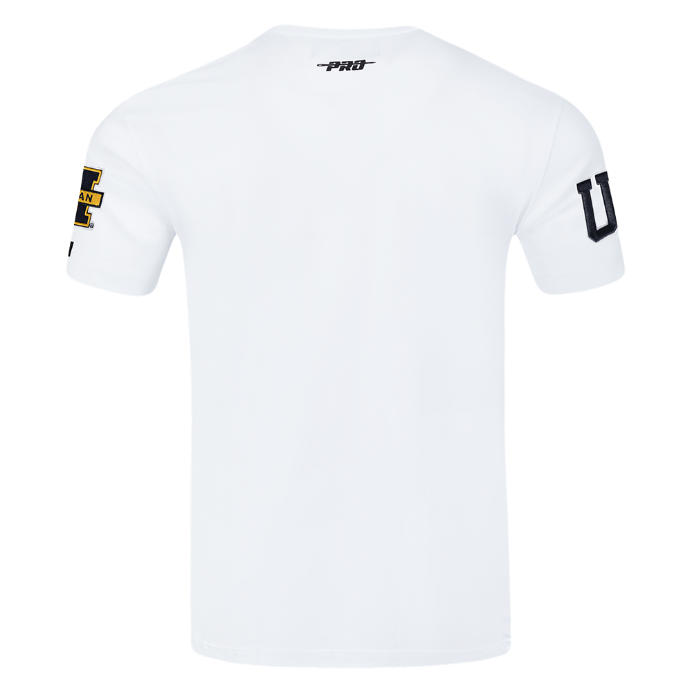 Michigan Wolverines White Pro Standard Arch Logo Sleeve Hits T-Shirt - Back View