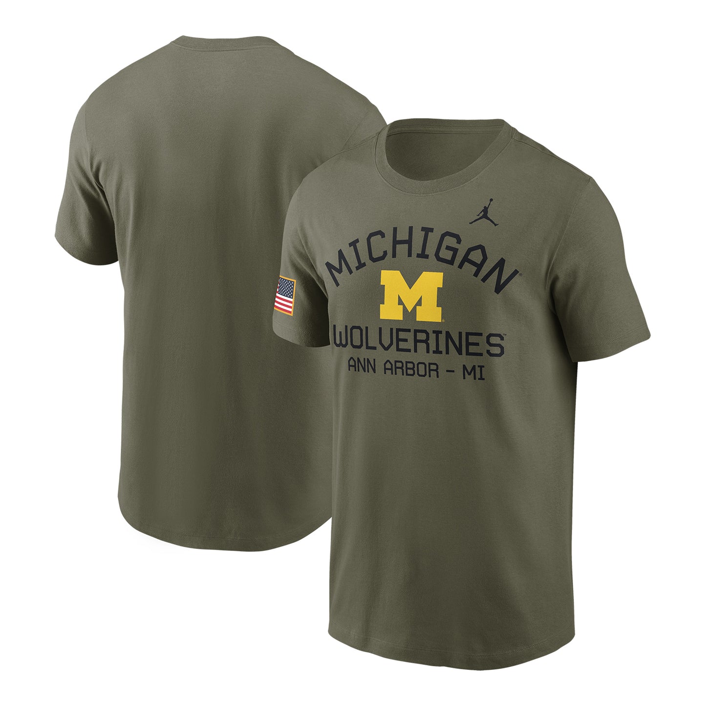 Michigan Wolverines Jordan Military Tee - Multi View