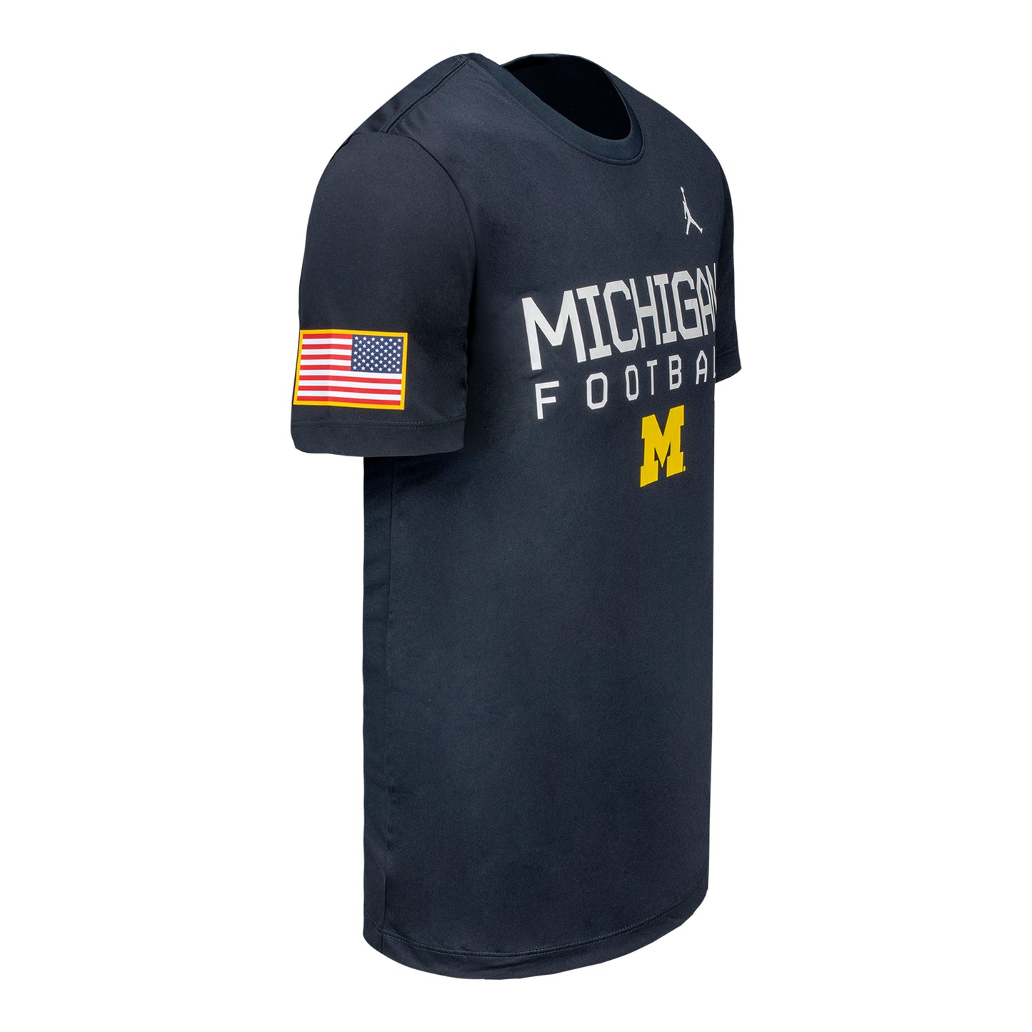Michigan Wolverines Jordan Football T-Shirt - Side View
