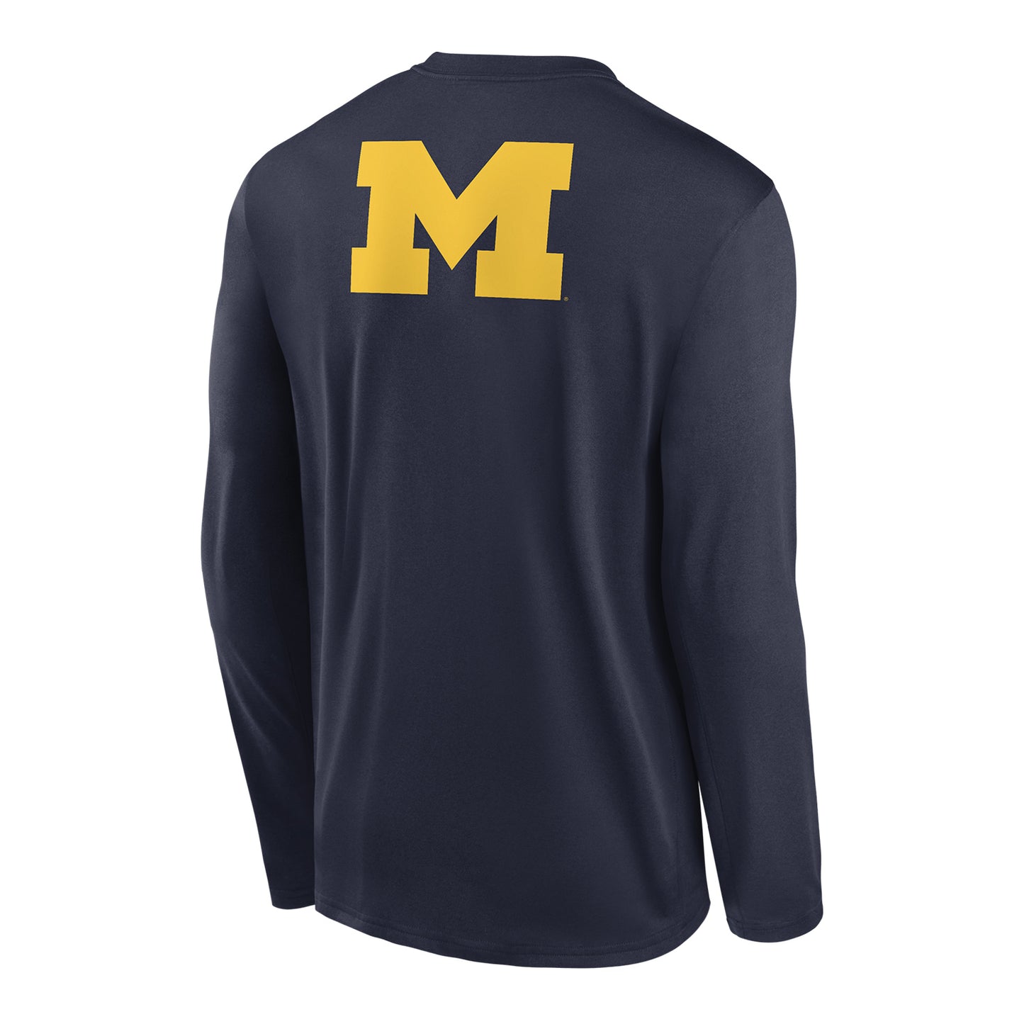 Michigan Wolverines Nike Jordan Legend 2-Hit Long Sleeve T-Shirt In Navy - Back View