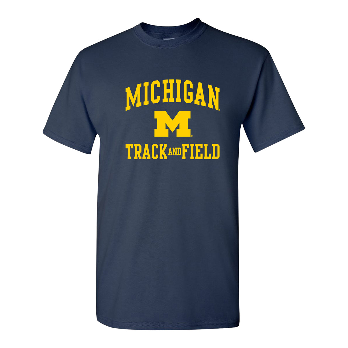 Michigan Wolverines Short Sleeve T-Shirt In Blue - Front View