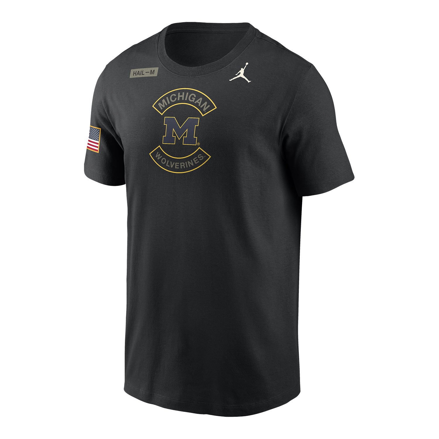 Michigan Wolverines Jordan Military Appreciation Black T-Shirt - Front View