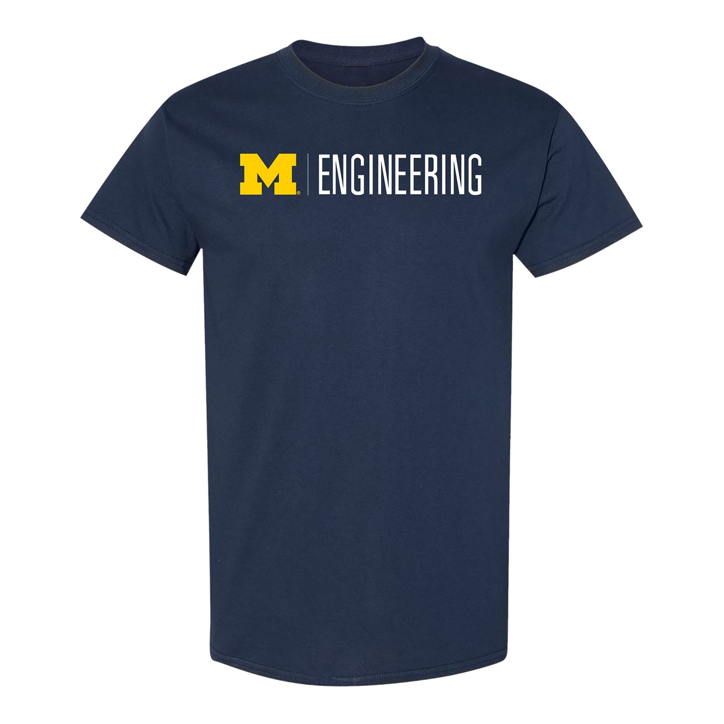University of Michigan Block M Navy Engineering School Tee - Front View