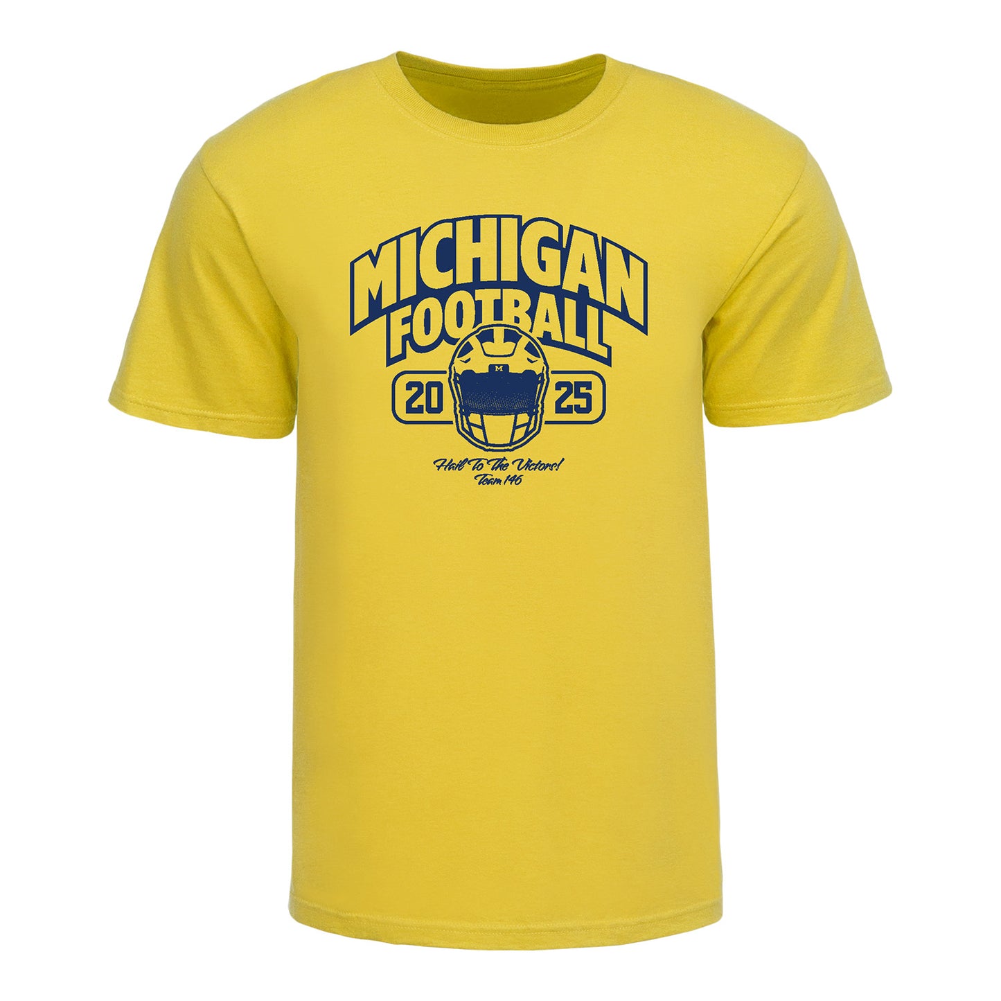 Michigan Wolverines 2025 Football Schedule Tee In Yellow - Front View