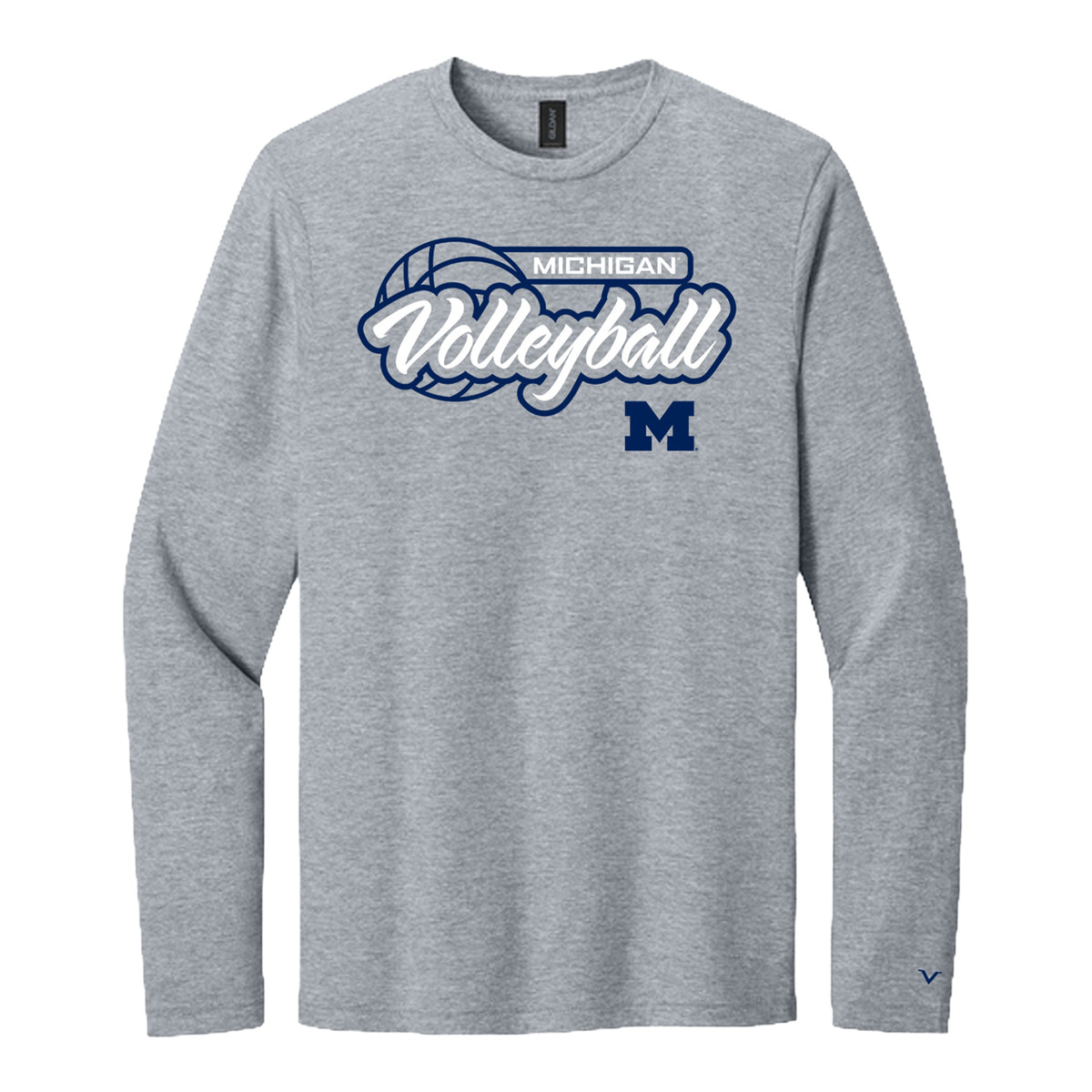 Michigan Wolverines Volleyball Grey Long Sleeve Tee