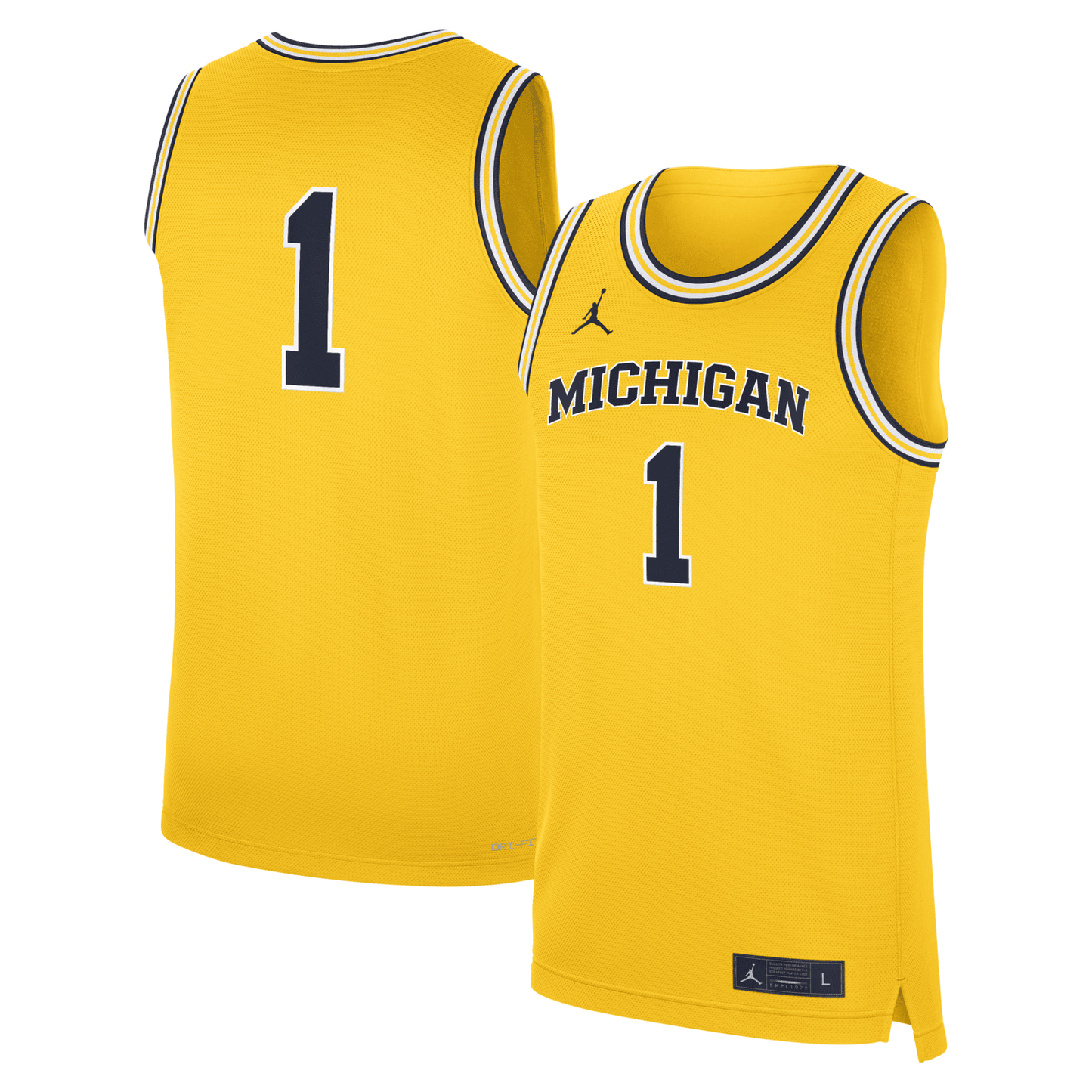 Michigan Wolverines Jordan #1 Basketball Alternate Jersey
