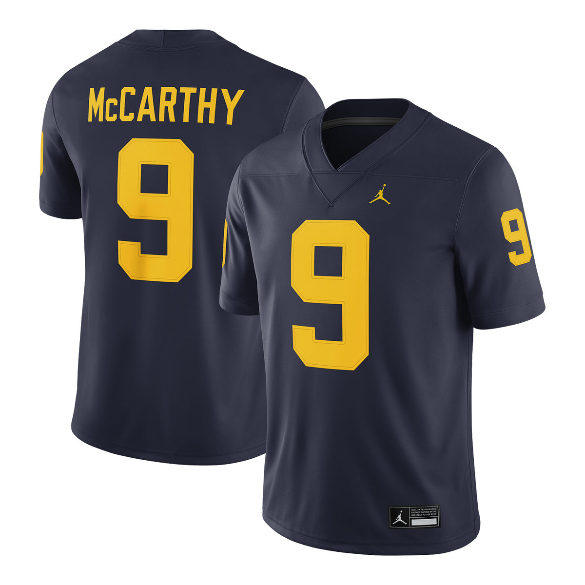 Michigan Wolverines Jordan Football #9 JJ McCarthy Blue Jersey