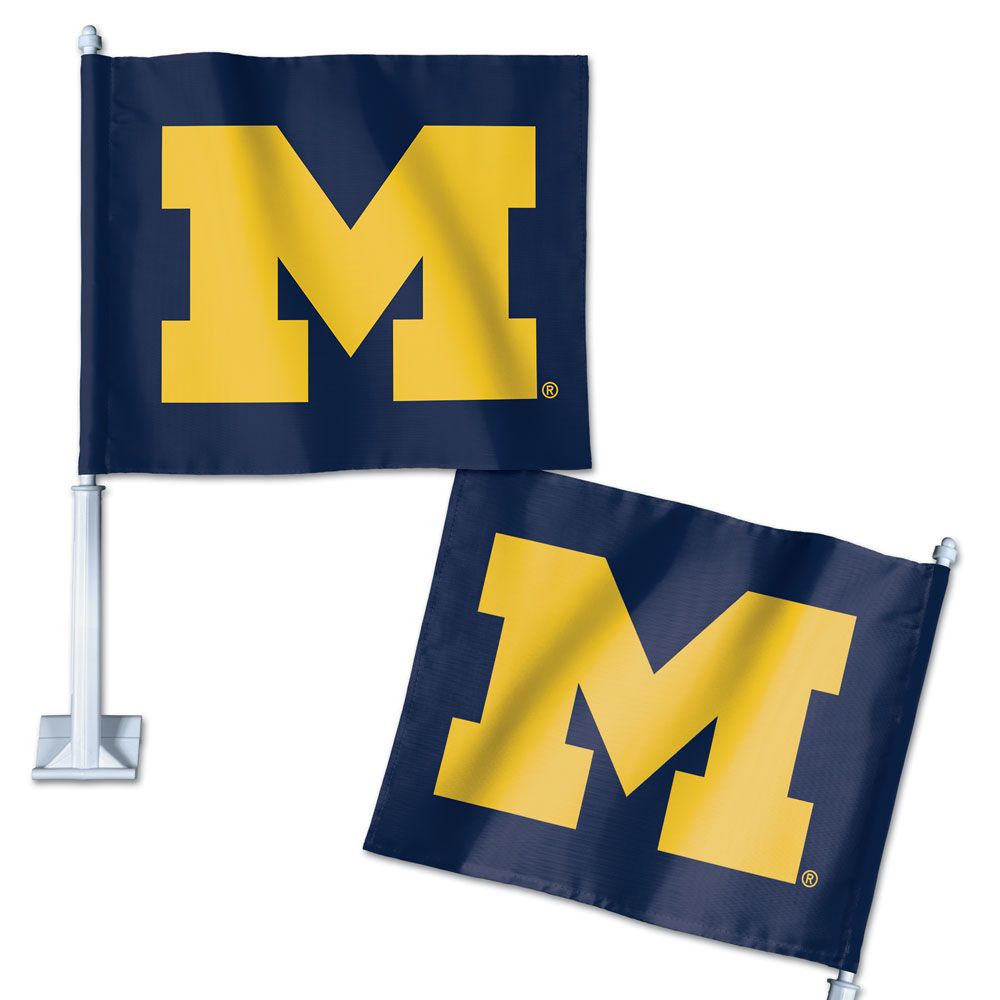 Michigan Wolverines Wincraft Primary Logo Car Flag - Main View