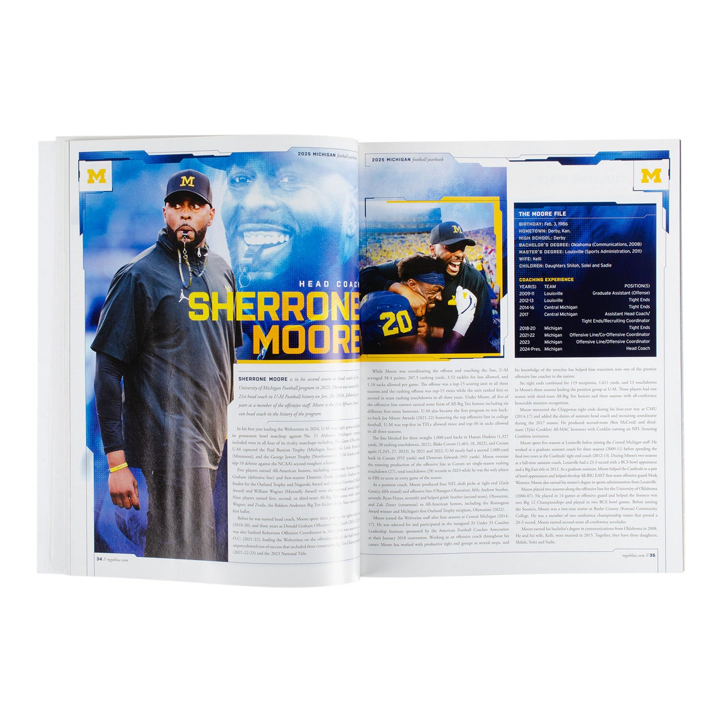 Michigan Wolverines 2025 Football Yearbook In Blue - Open View