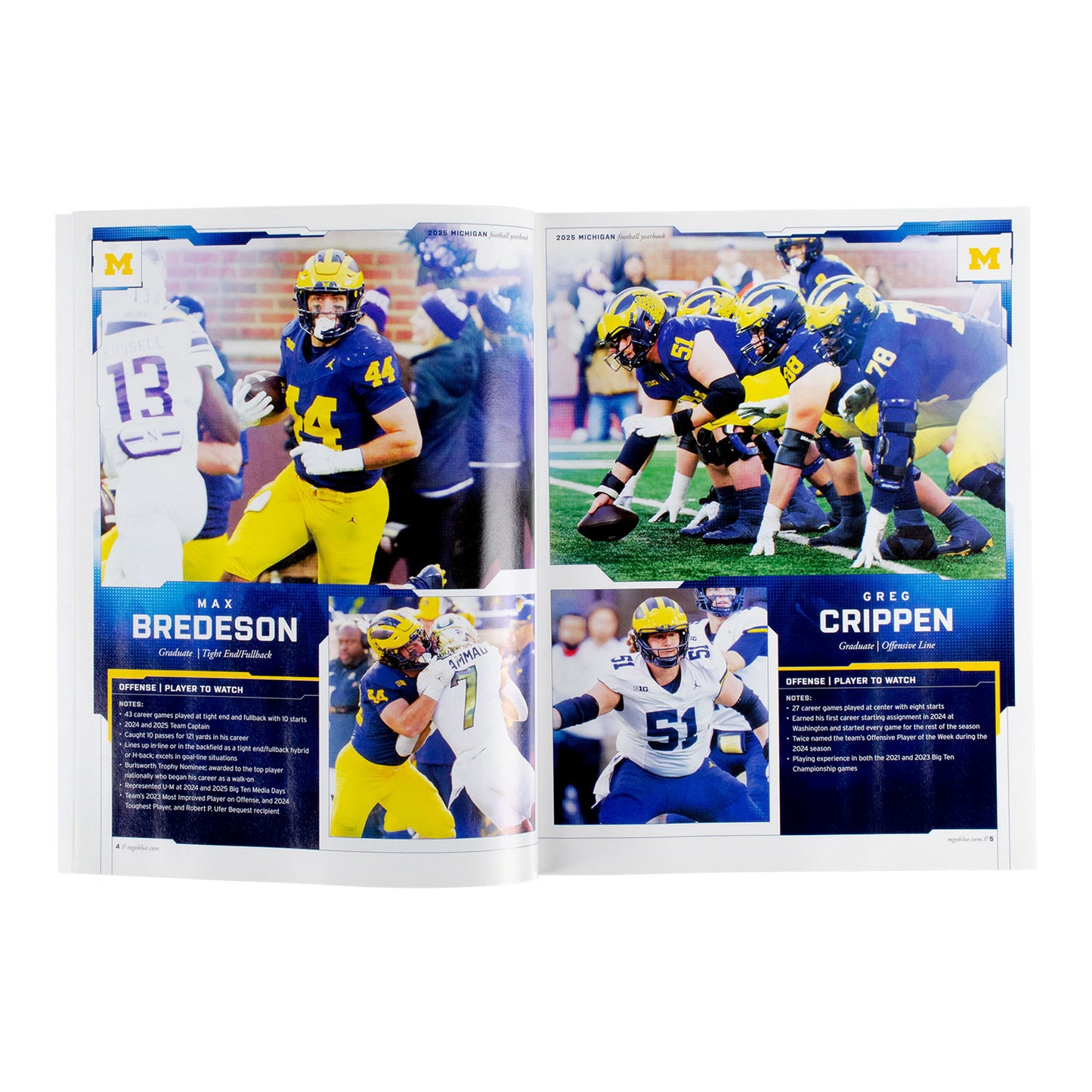 Michigan Wolverines 2025 Football Yearbook In Blue - Open View 2