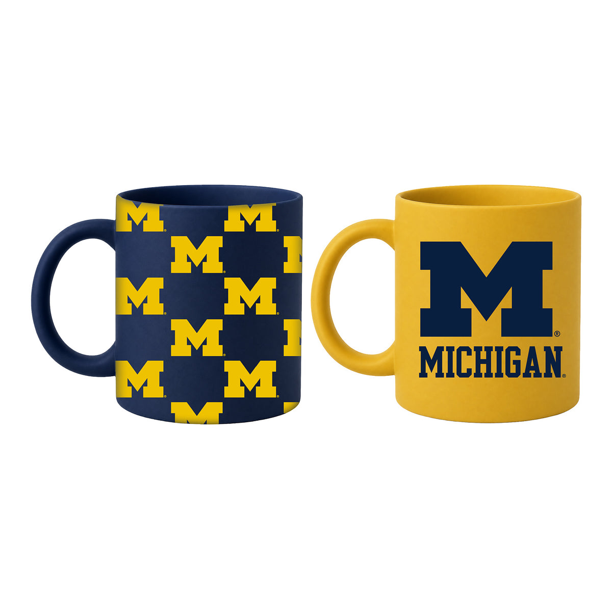 Michigan Wolverines Navy & Yellow 16oz Mug Set