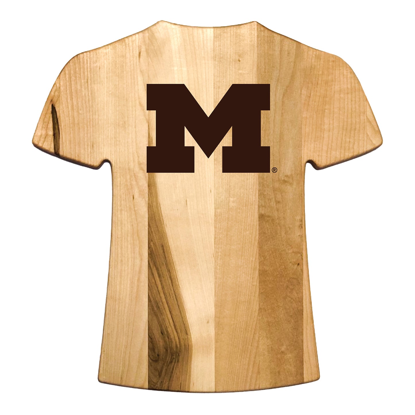 Michigan Wolverines Jersey Style Cutting Board In Brown - Front View