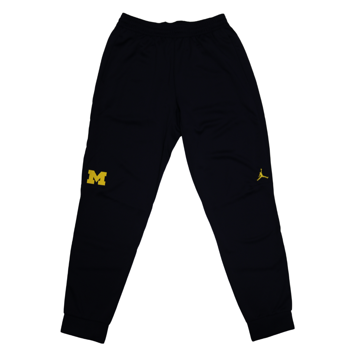 Nike Air Jordan Michigan Wolverines Navy Knee Yellow Logo M Zipper Pocket Pants In Navy - Front View