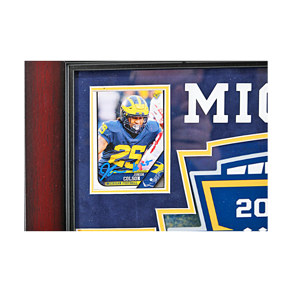 Michigan Wolverines Autographed Signed 6 Card 2023 National Champions 16" x 19" Framed Collage - Signed Player Card View