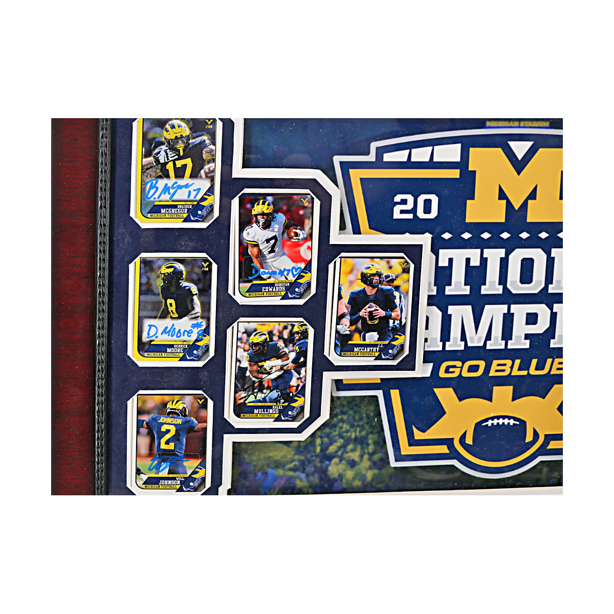 Michigan Wolverines Autographed Signed 28 Card 2023 National Champions Framed 24" x 28" Collage - Signed Players View 2