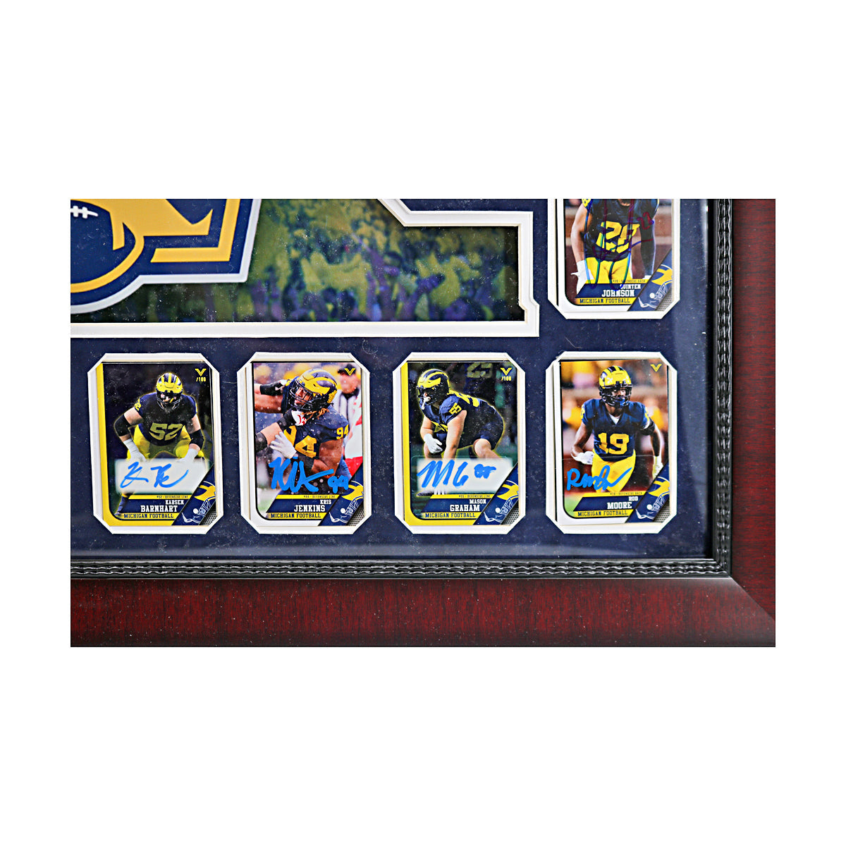 Michigan Wolverines Autographed Signed 28 Card 2023 National Champions Framed 24" x 28" Collage - Signed Players View 4