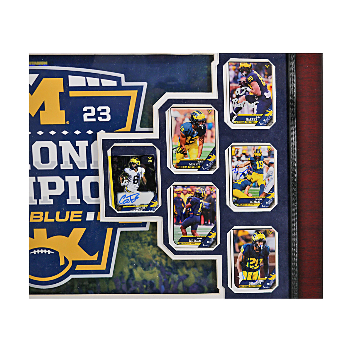 Michigan Wolverines Autographed Signed 28 Card 2023 National Champions Framed 24" x 28" Collage - Signed Players View 5