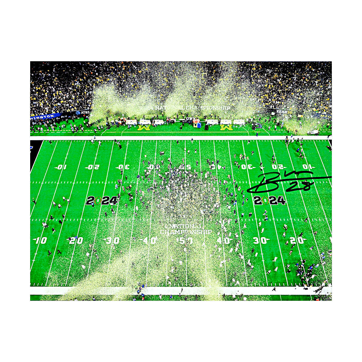 Ben Hall Michigan Wolverines Autographed Signed 8x10 Photo of National Championship Game (CX Champions Circle LOA) - Front View