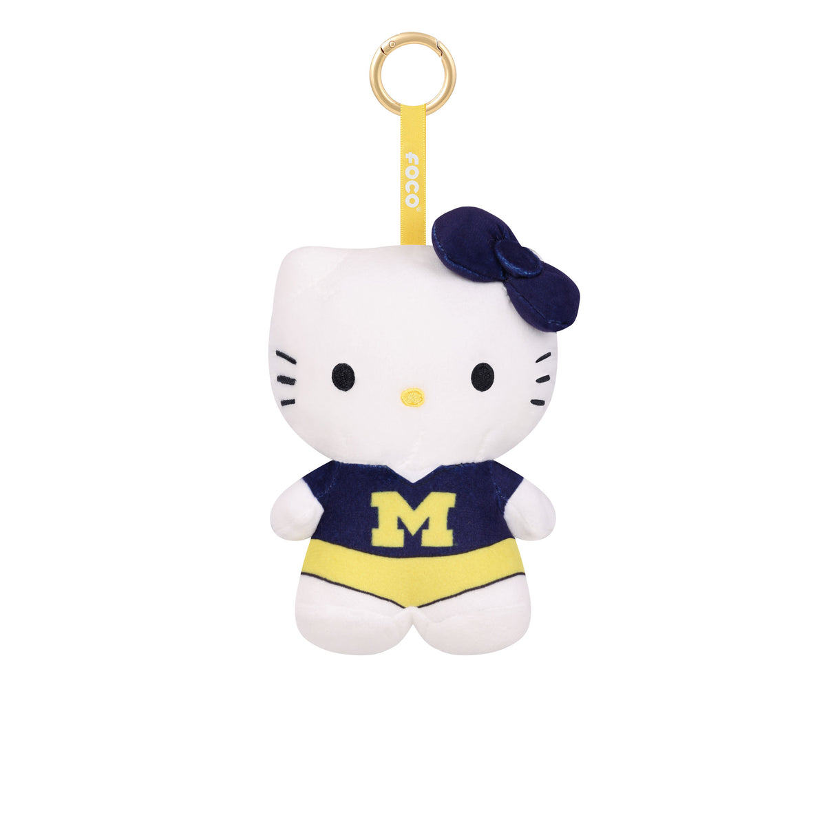 Michigan Wolverines Hello Kitty Jersey Plush Keyring