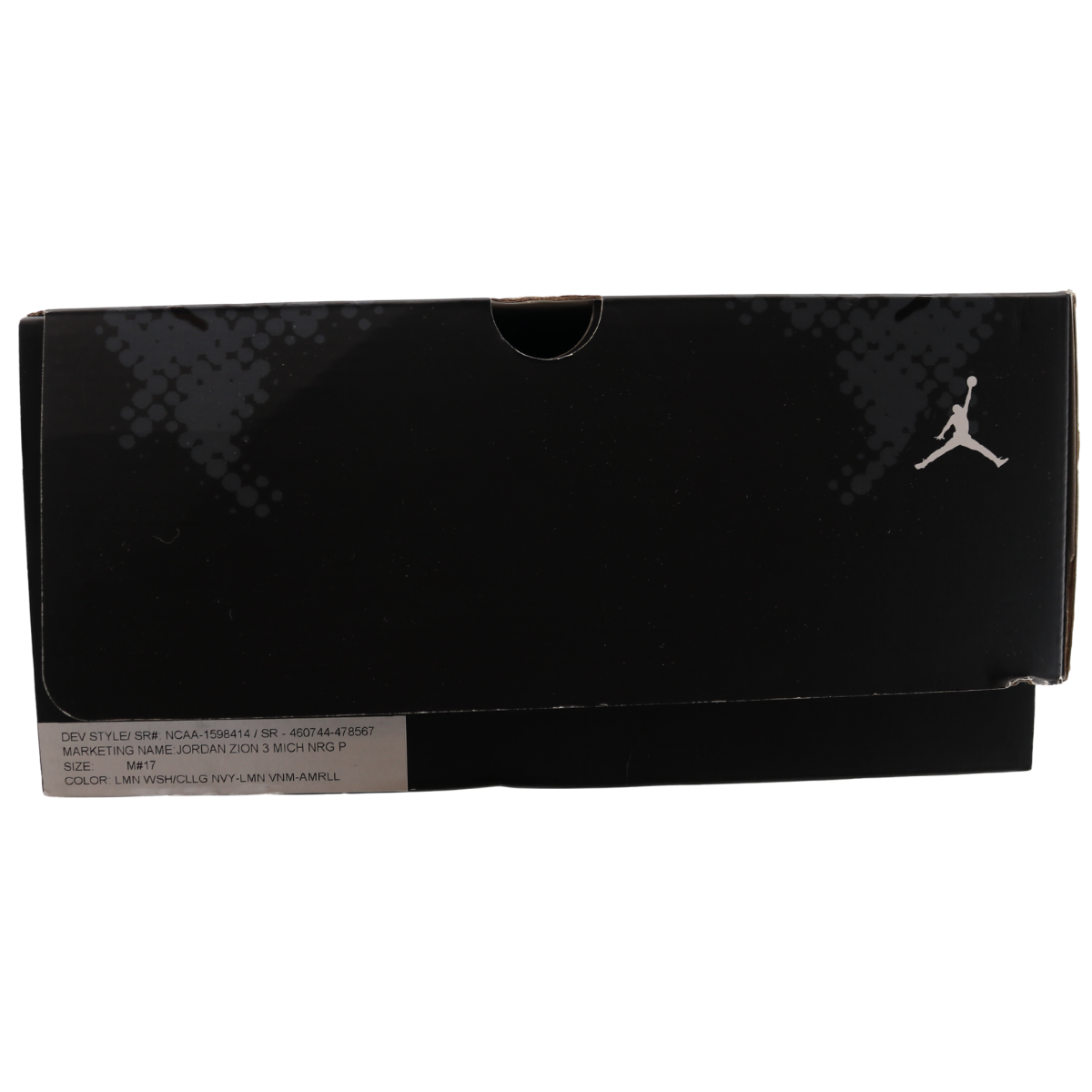 Nike Air Jordan Michigan Wolverines Zion 3 NRGP Amarillo In Yellow - Box View