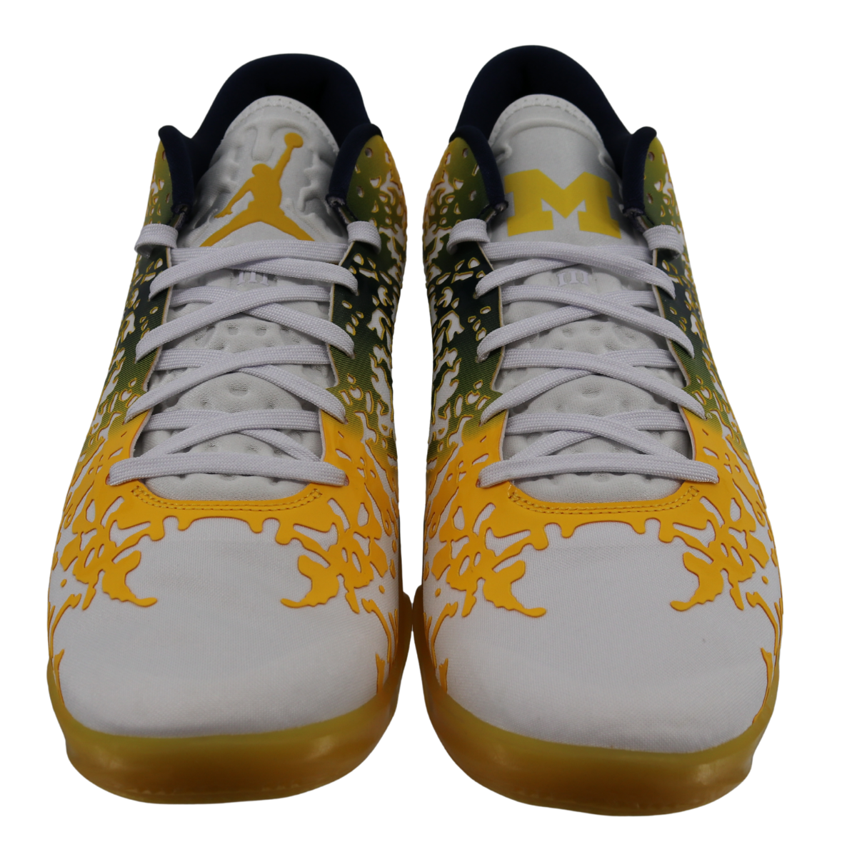 yellow and navy jordans