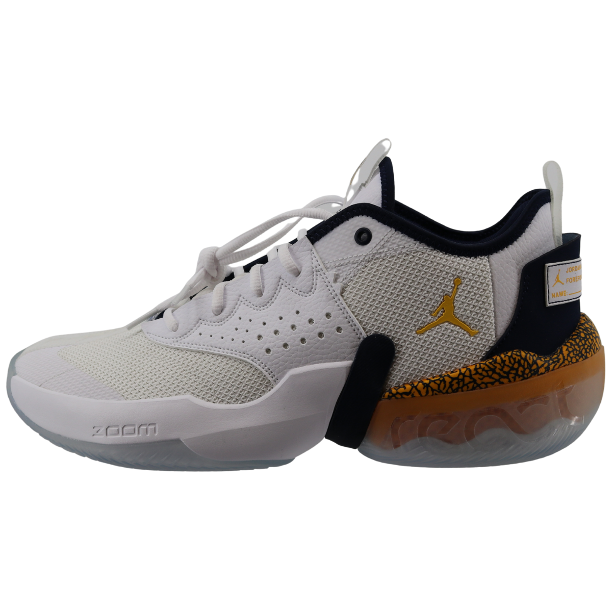 Nike Air Jordan React Elevation Low Michigan Wolverines White - Outside View