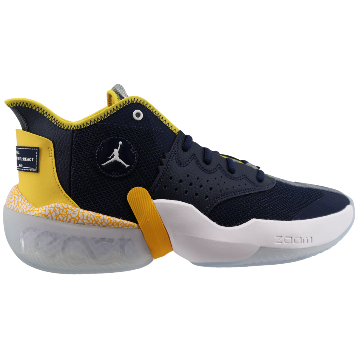 Nike Air Jordan React Elevation Michigan Wolverines Home Navy - Inside View