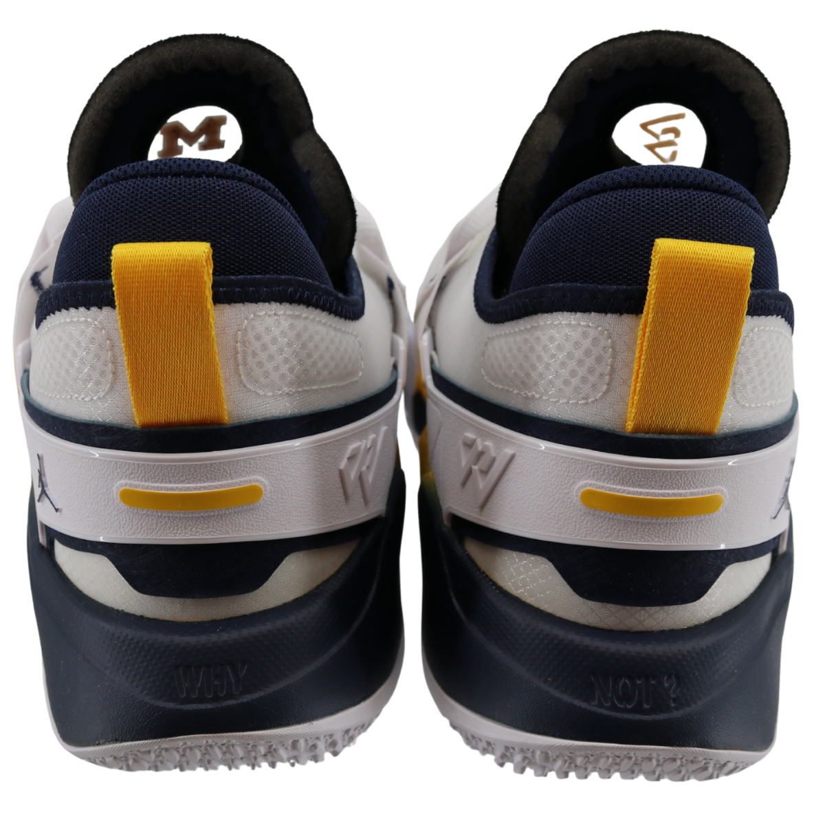 Nike Air Jordan Why Not Zero 5 Michigan Wolverines Blue Yellow White - Back View