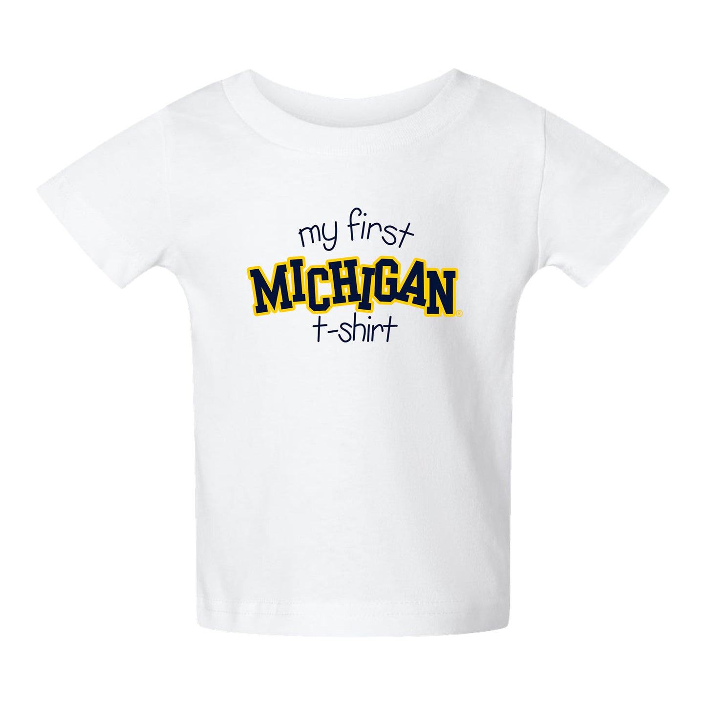 Michigan Wolverines White Infant "My First" Tee In White - Front View