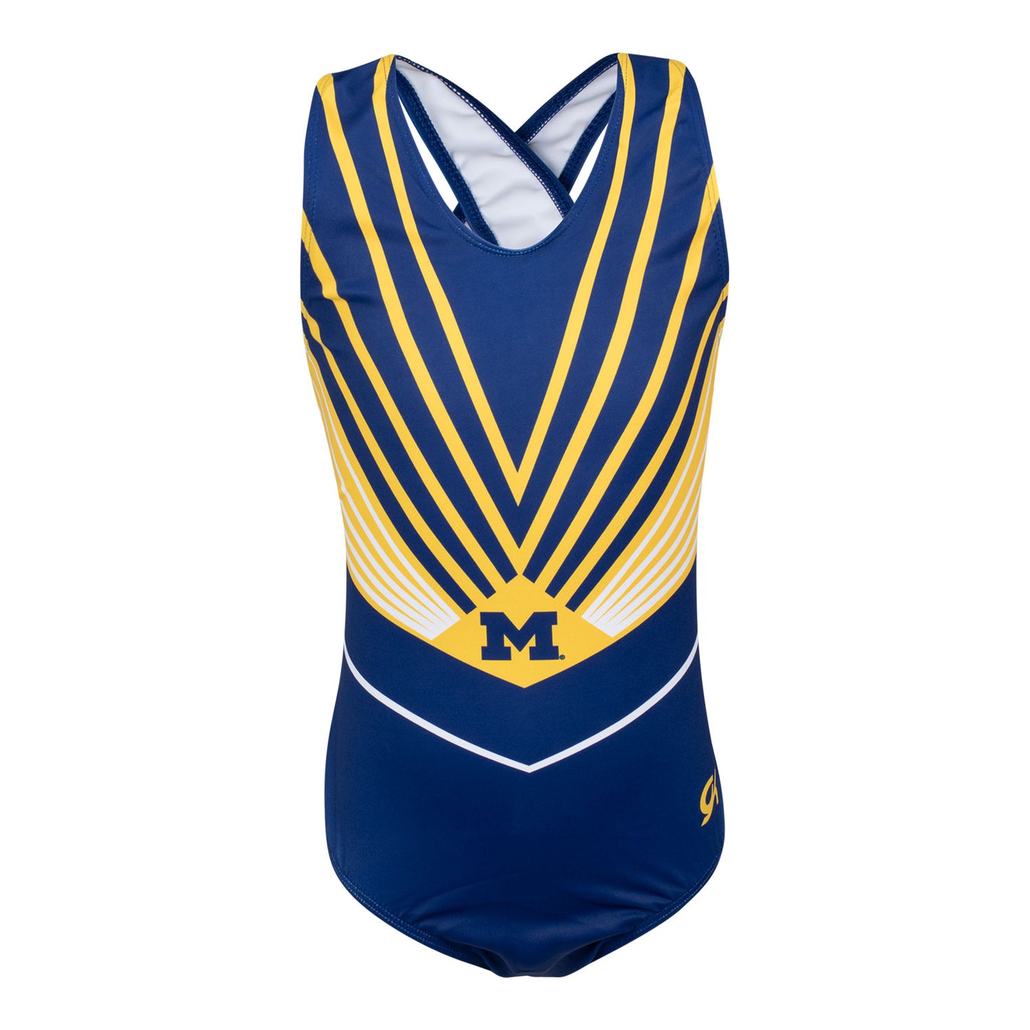 Michigan Wolverines Striped Youth Leotard In Blue - Front View