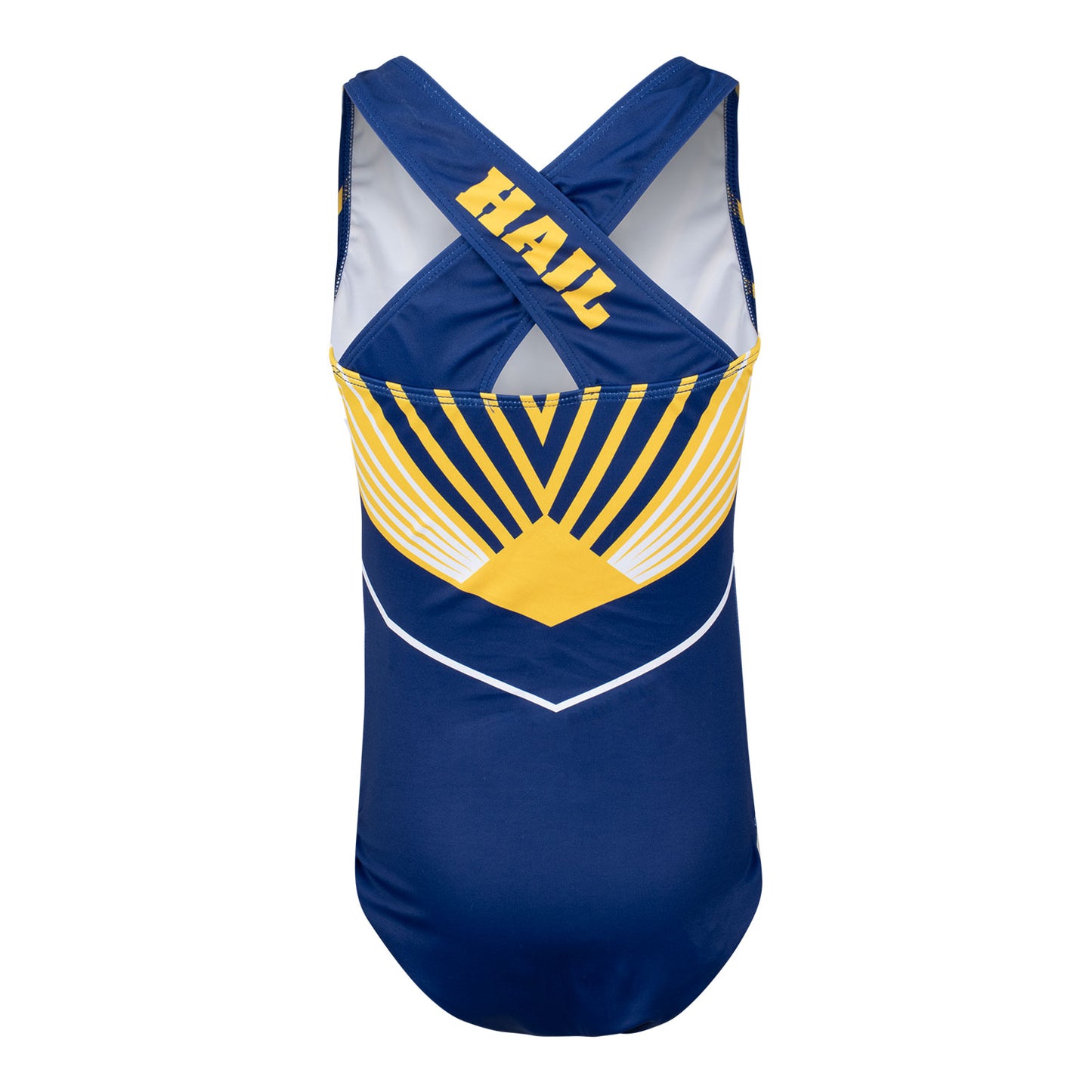 Michigan Wolverines Striped Youth Leotard In Blue - Back View