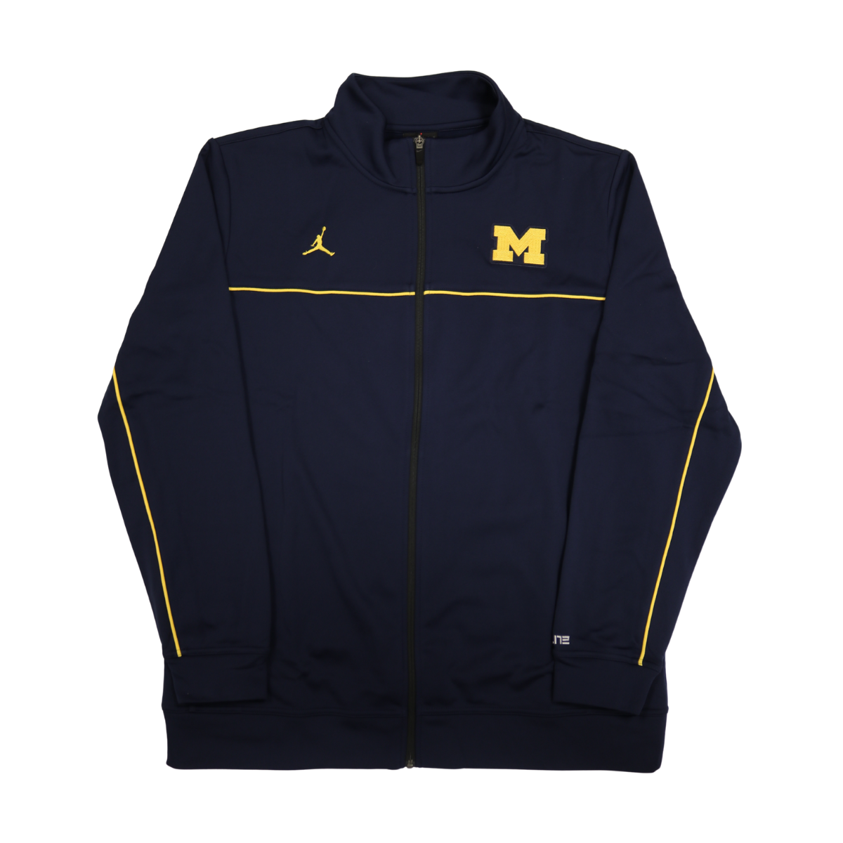 Nike Air Jordan Michigan Wolverines Navy Embroidered Yellow M Zip up Jacket - Front View