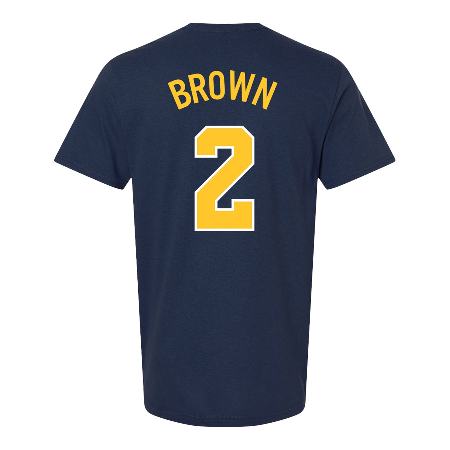 Michigan Wolverines Women's Basketball Student Athlete #2 Macy Brown T-Shirt - Back View