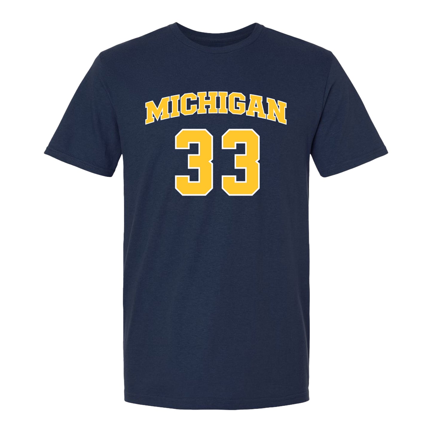 Michigan Wolverines Women's Basketball Student Athlete #33 Te'Yala Delfosse T-Shirt - Front View