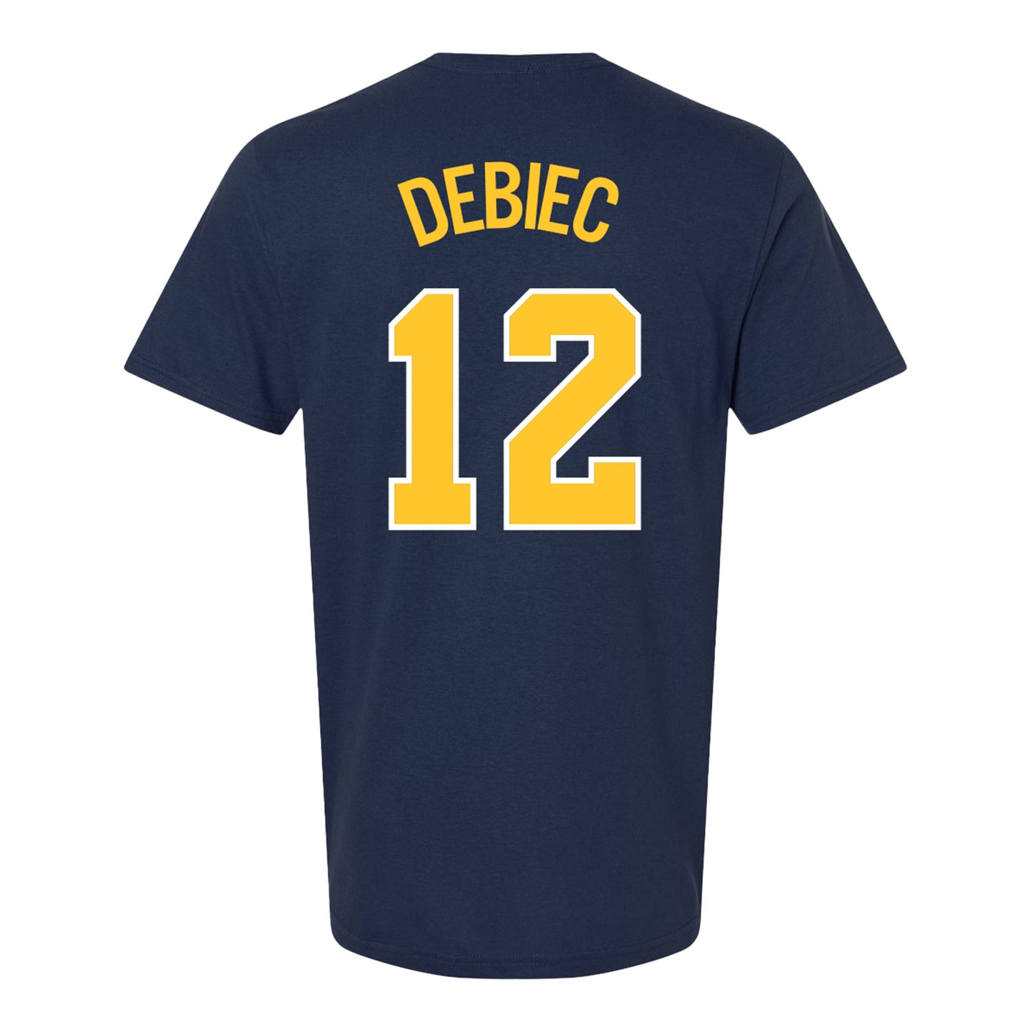 Michigan Wolverines Baseball Student Athlete #12 Max Debiec T-Shirt - Back View