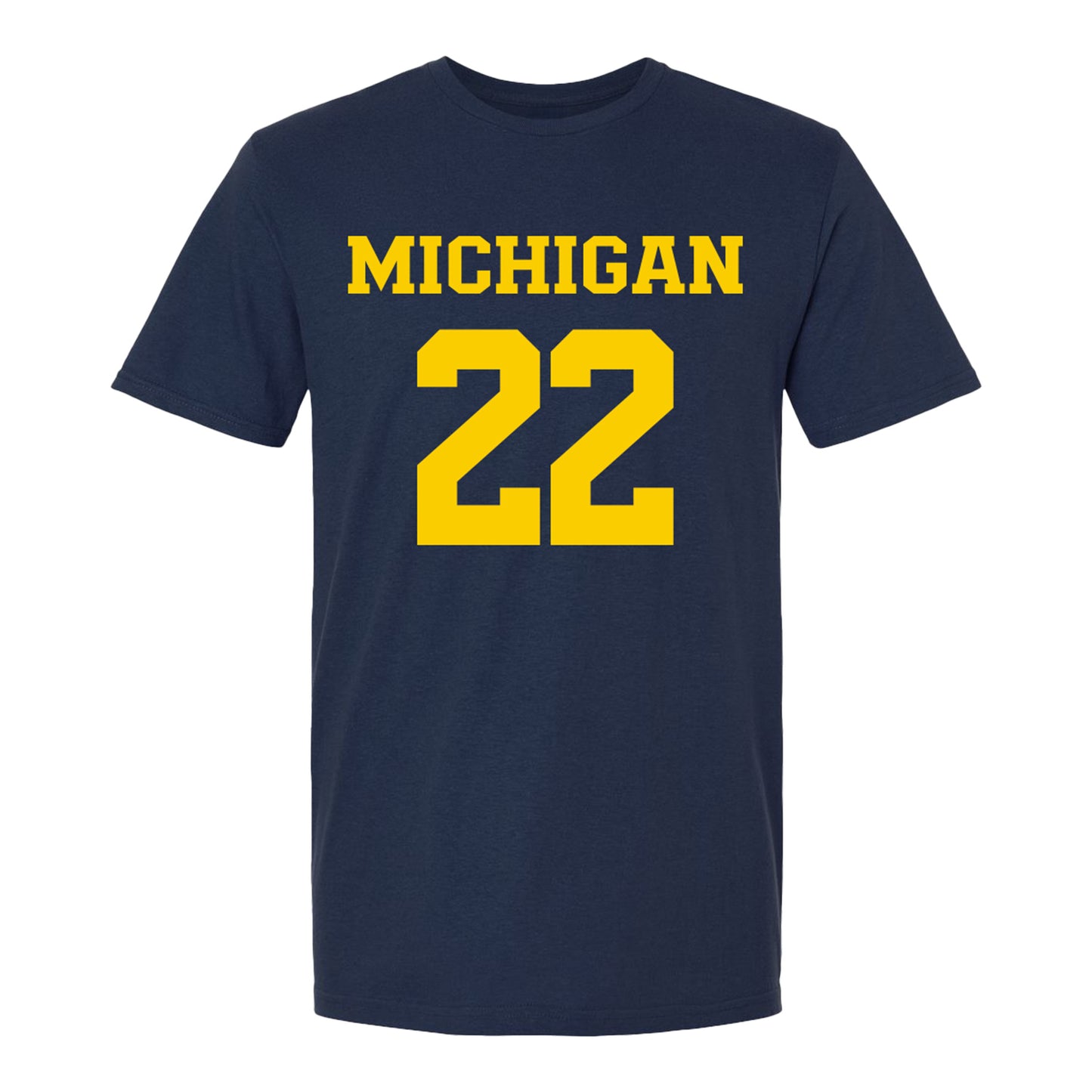 Michigan Wolverines Women's Lacrosse Student Athlete #22 Truus Van Wees T-Shirt In Navy - Front View