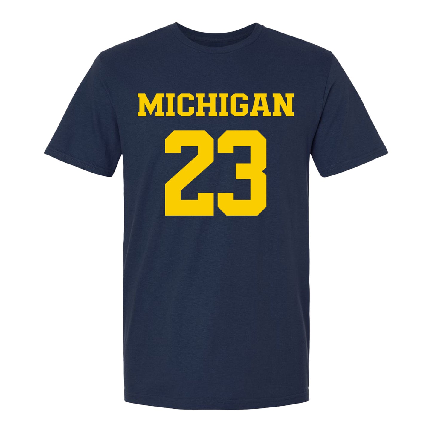 Michigan Wolverines Women's Lacrosse Student Athlete #23 Haley Polk T-Shirt In Navy - Front View