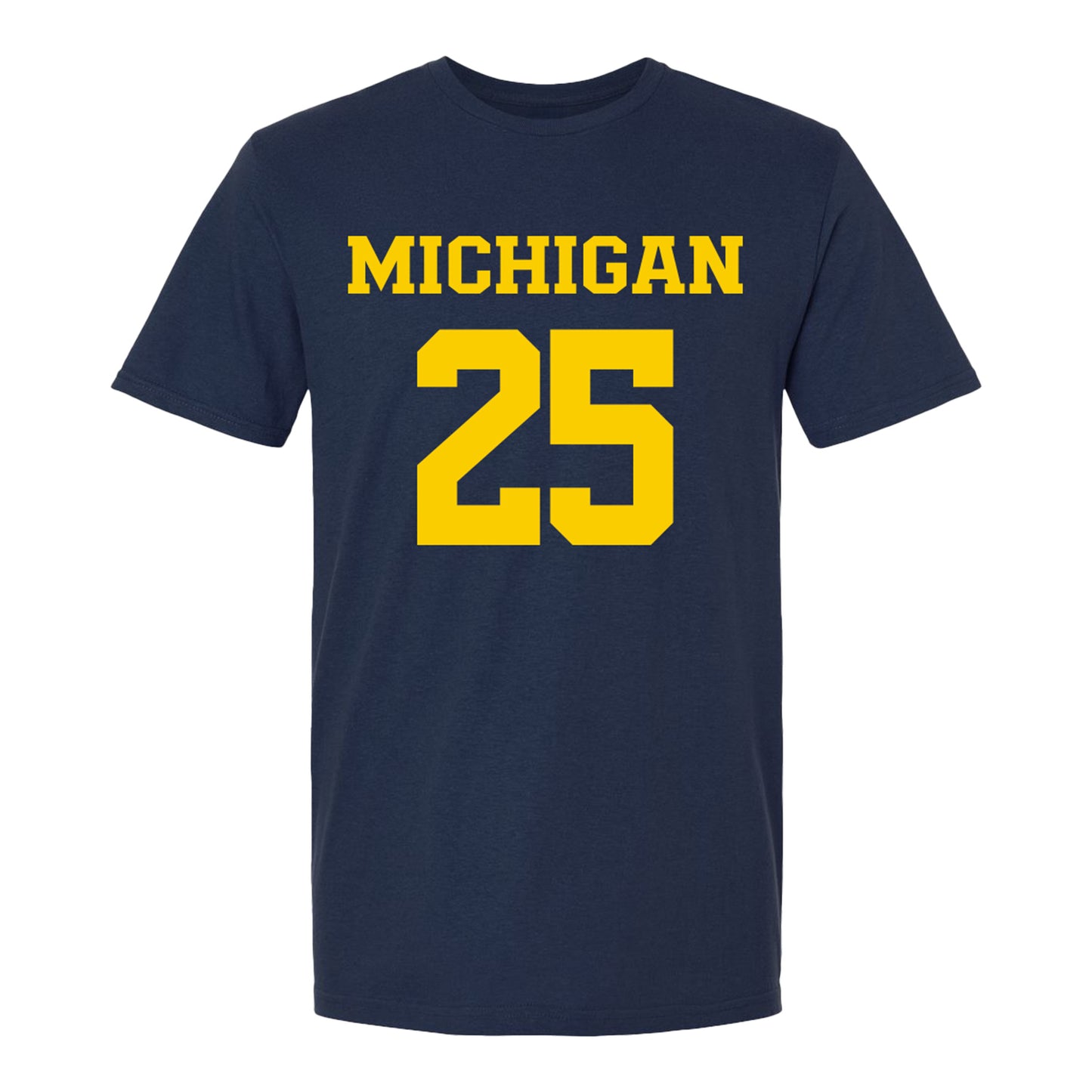 Michigan Wolverines Women's Lacrosse Student Athlete #25 Emerson Patillo T-Shirt In Navy - front View