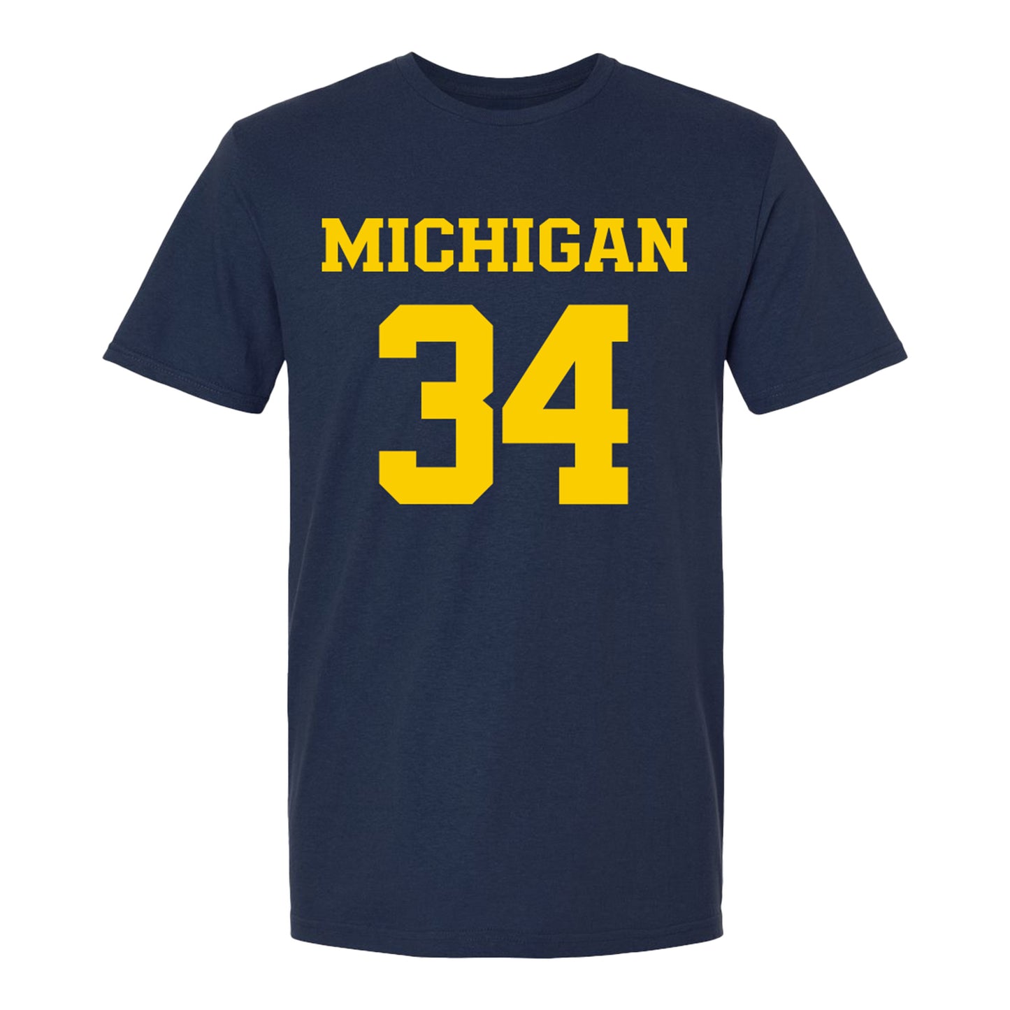 Michigan Wolverines Women's Lacrosse Student Athlete #34 Isabel DiNanno T-Shirt In Navy - Front View