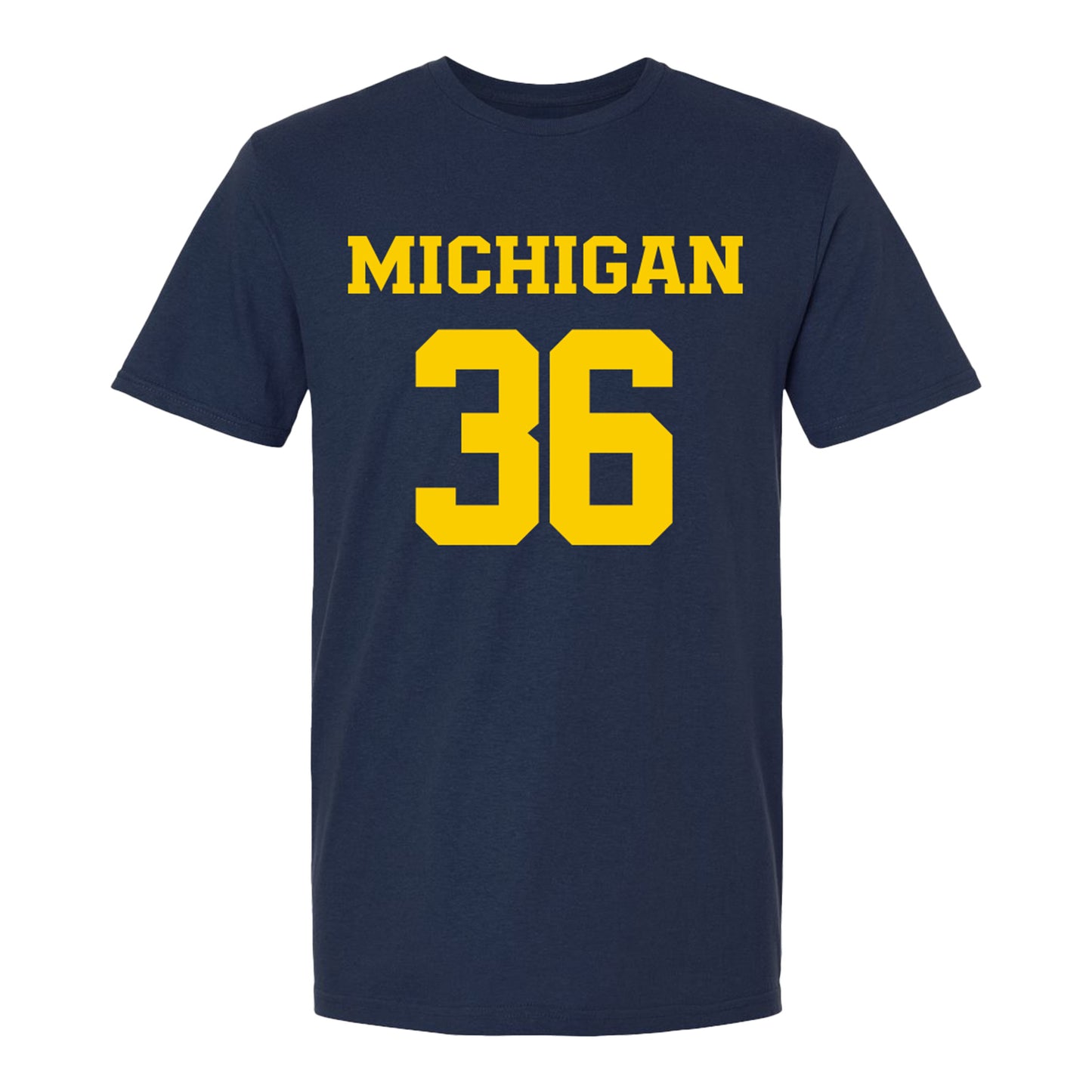 Michigan Wolverines Women's Lacrosse Student Athlete #36 Brinley Vrooman T-Shirt In Navy - Front View