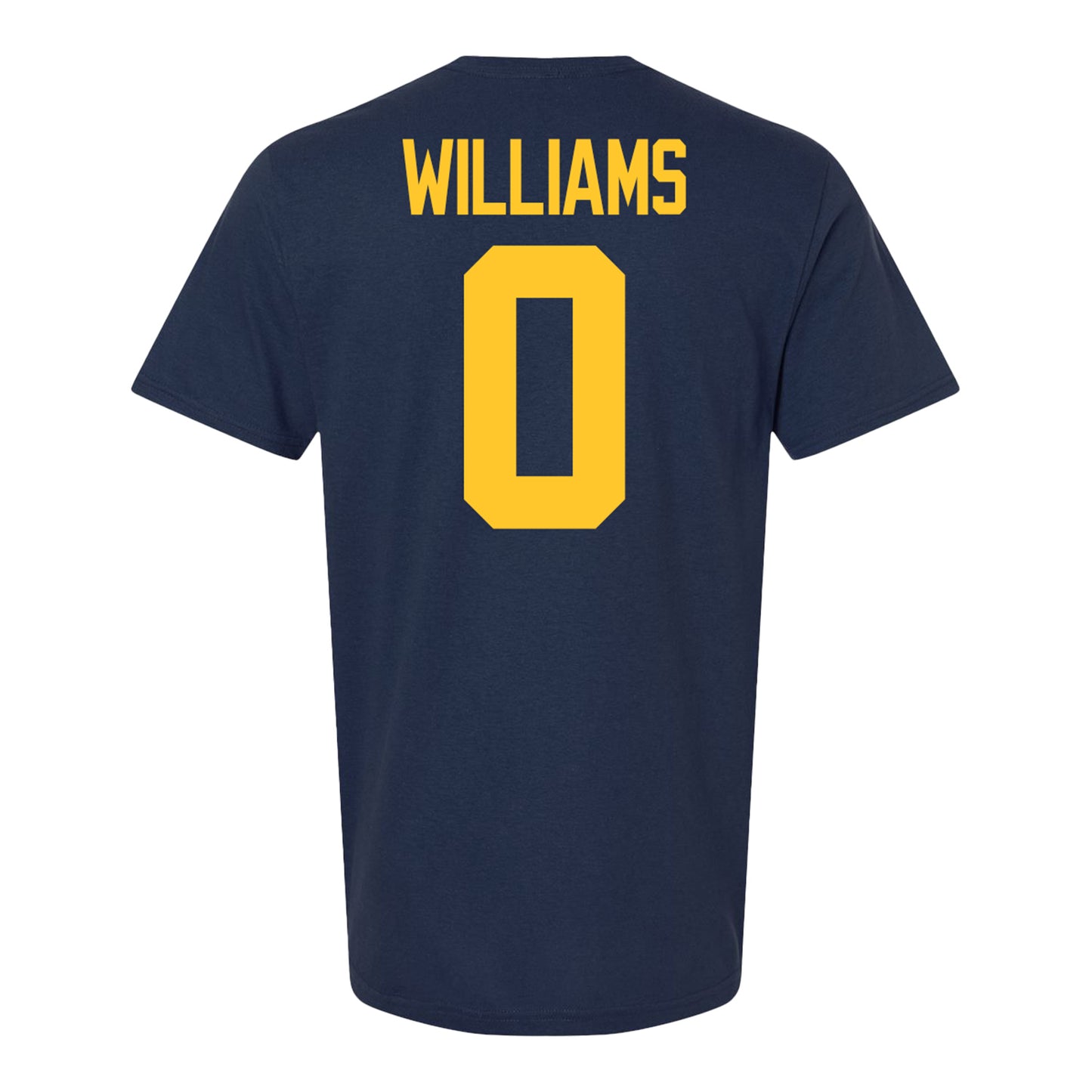 Michigan Wolverines #0 Tre Williams Student Athlete Blue Football T-Shirt - Back View