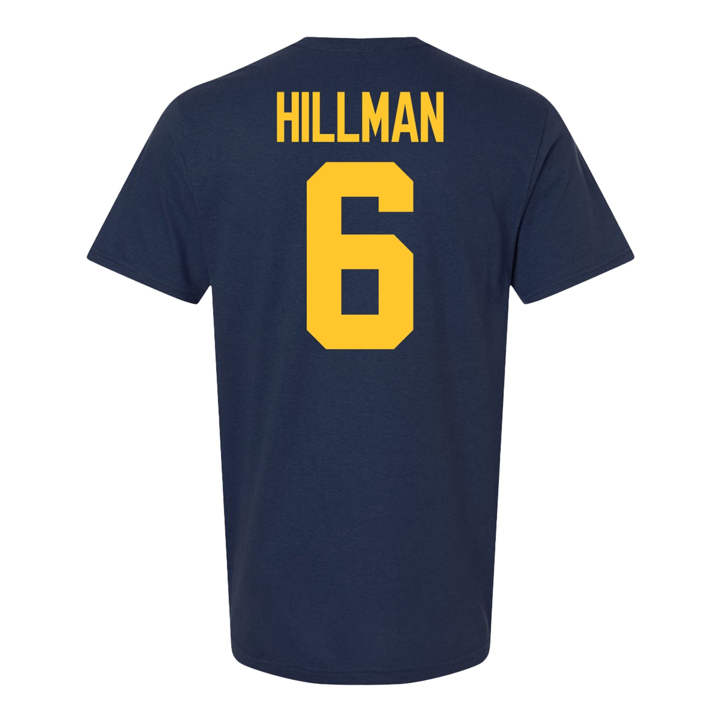 Michigan Wolverines #6 Brandyn Hillman Student Athlete Blue Football T-Shirt - Back View