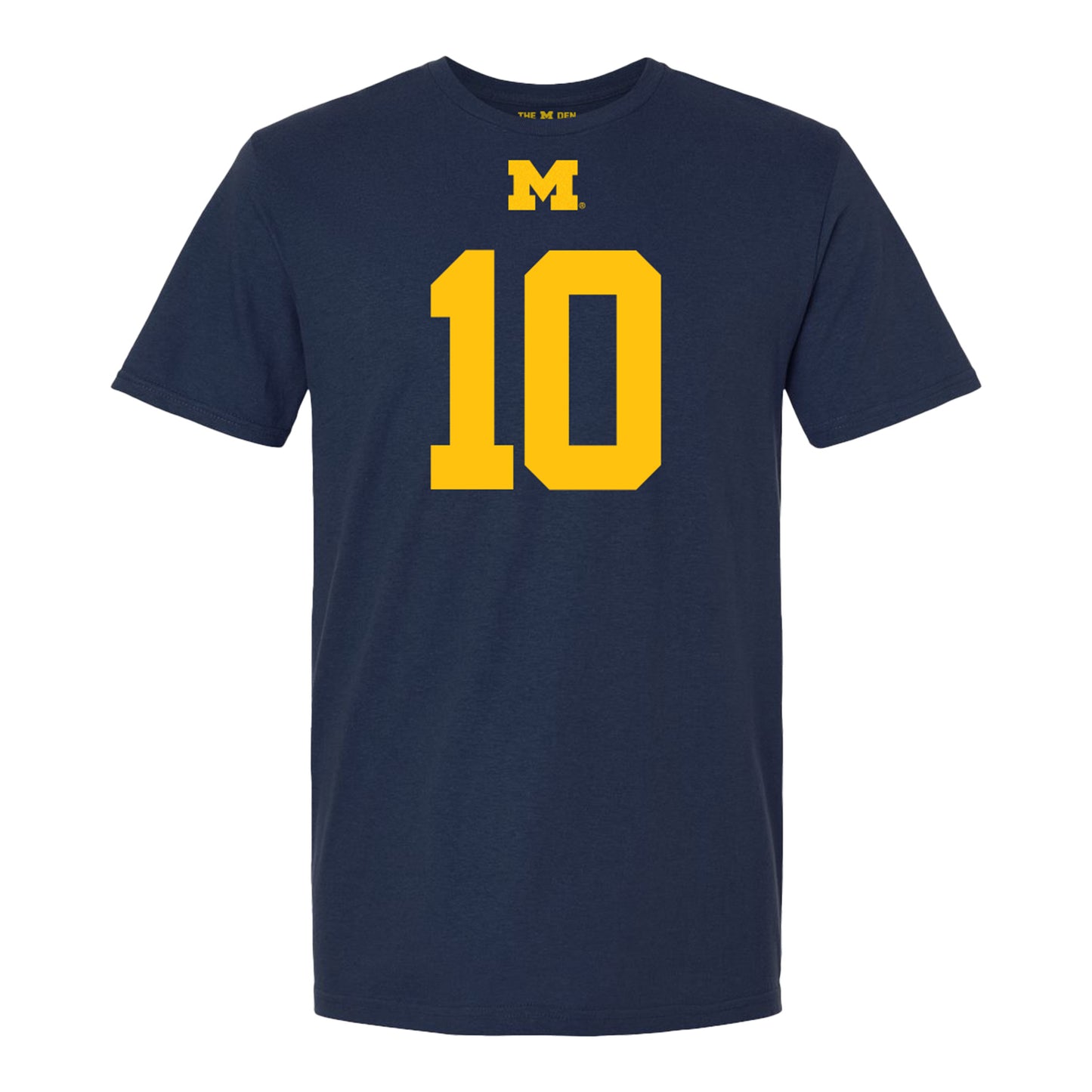 Michigan Wolverines #10 Zeke Berry Student Athlete Blue Football T-Shirt - Front View