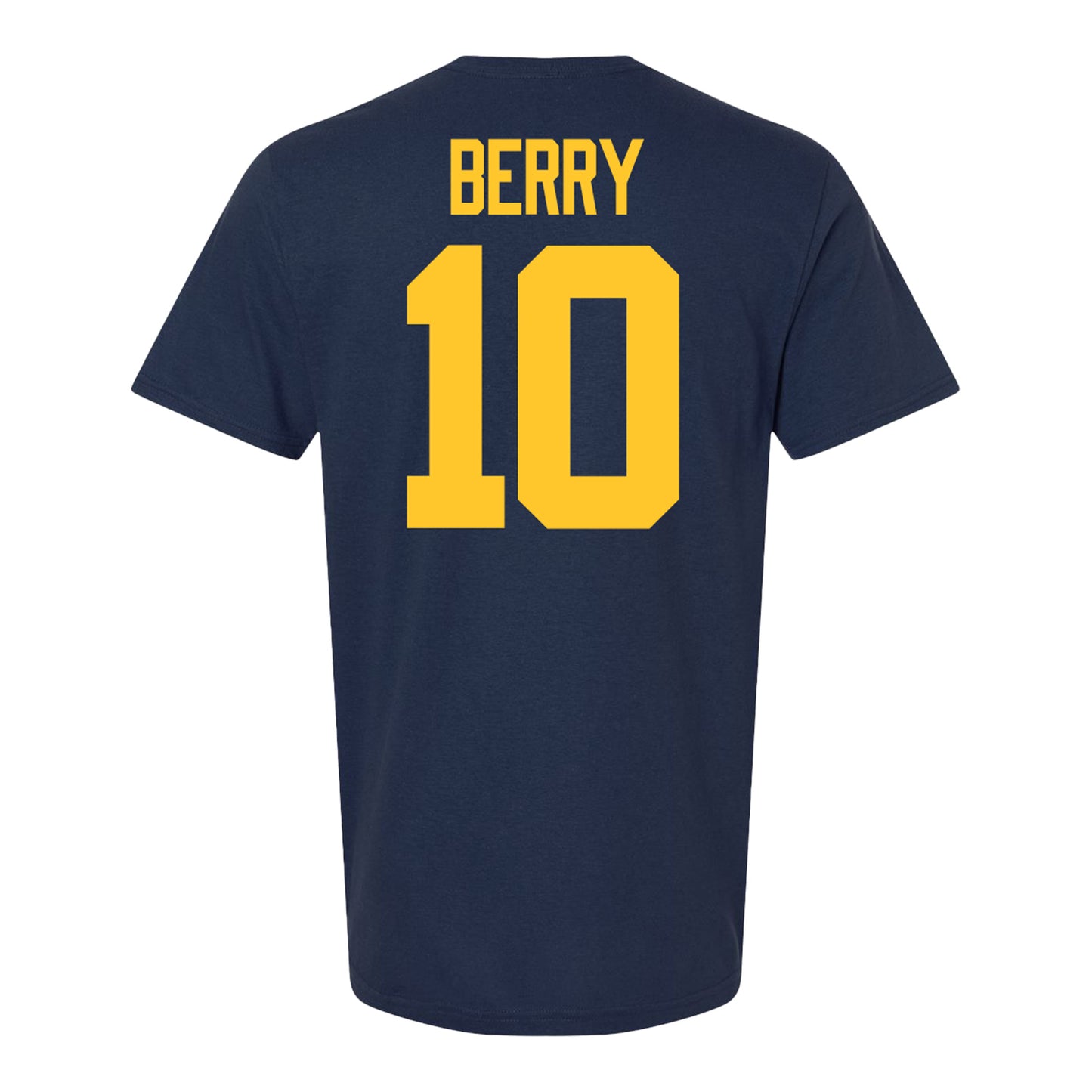 Michigan Wolverines #10 Zeke Berry Student Athlete Blue Football T-Shirt - Back View