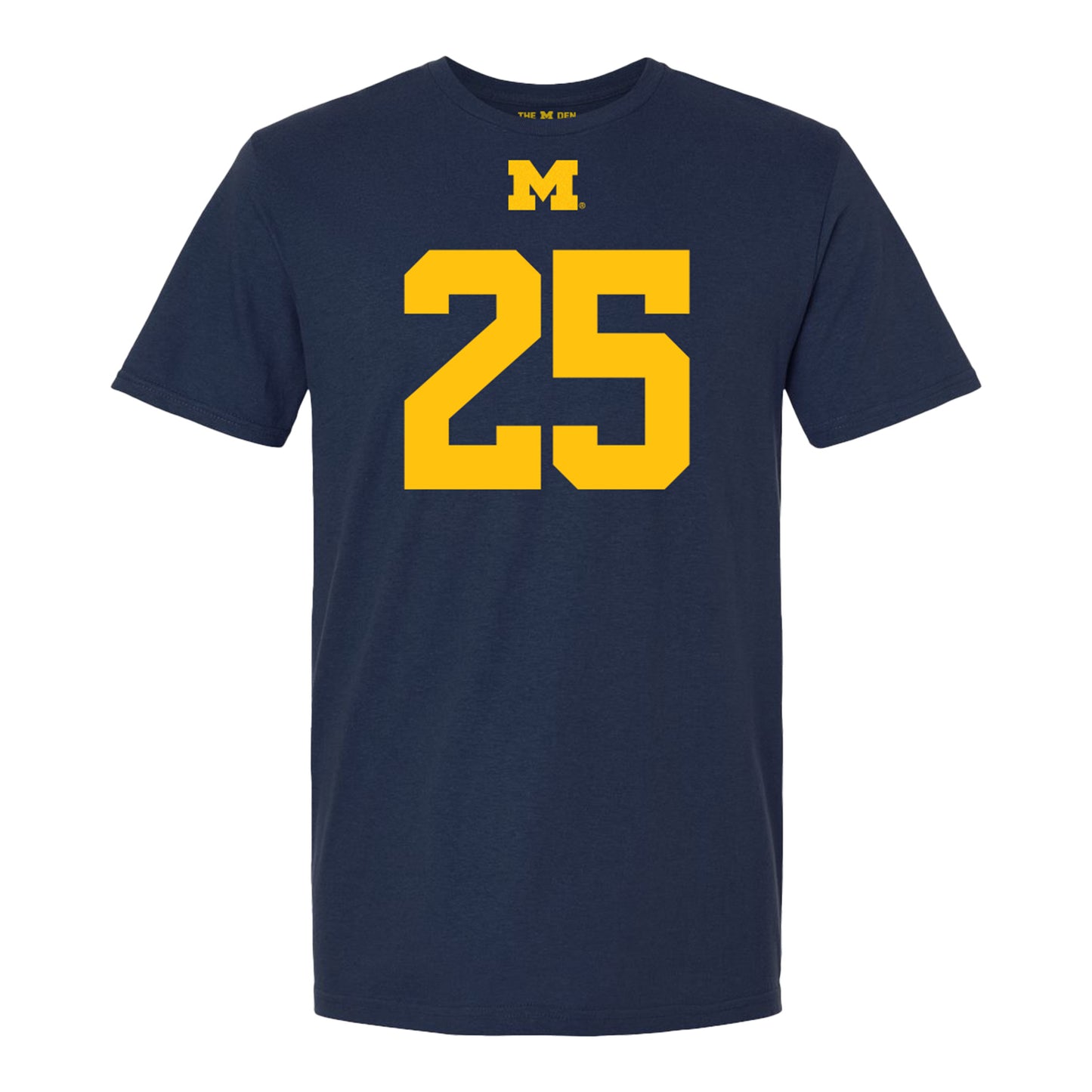 Michigan Wolverines #25 Micah Kaapana Student Athlete Blue Football T-Shirt - Front View
