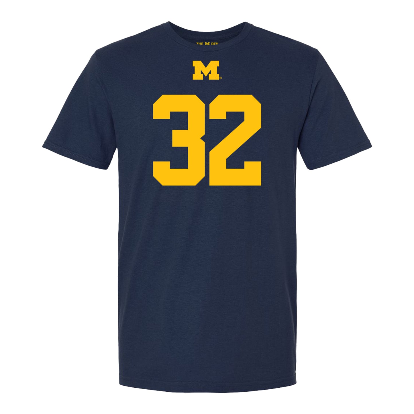 Michigan Wolverines #32 Jeremiah Lowe Student Athlete Blue Football T-Shirt - Front View